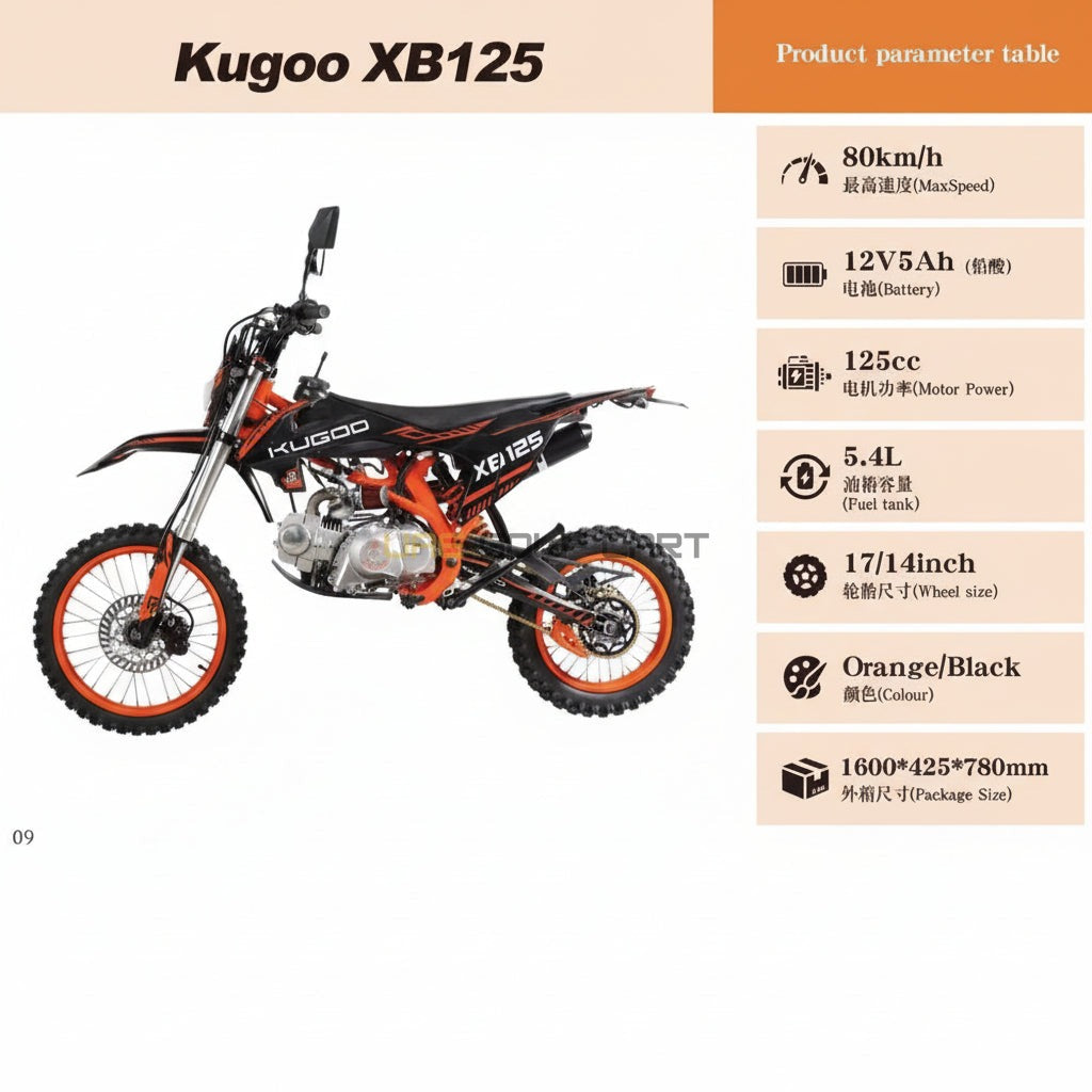 125cc Off Road Dirt Bike with 80 km/h Speed, 5.4L Fuel Tank, Steel Frame - Electric Motorbikes & Mopeds - Close Up | UAE Golf Cart
