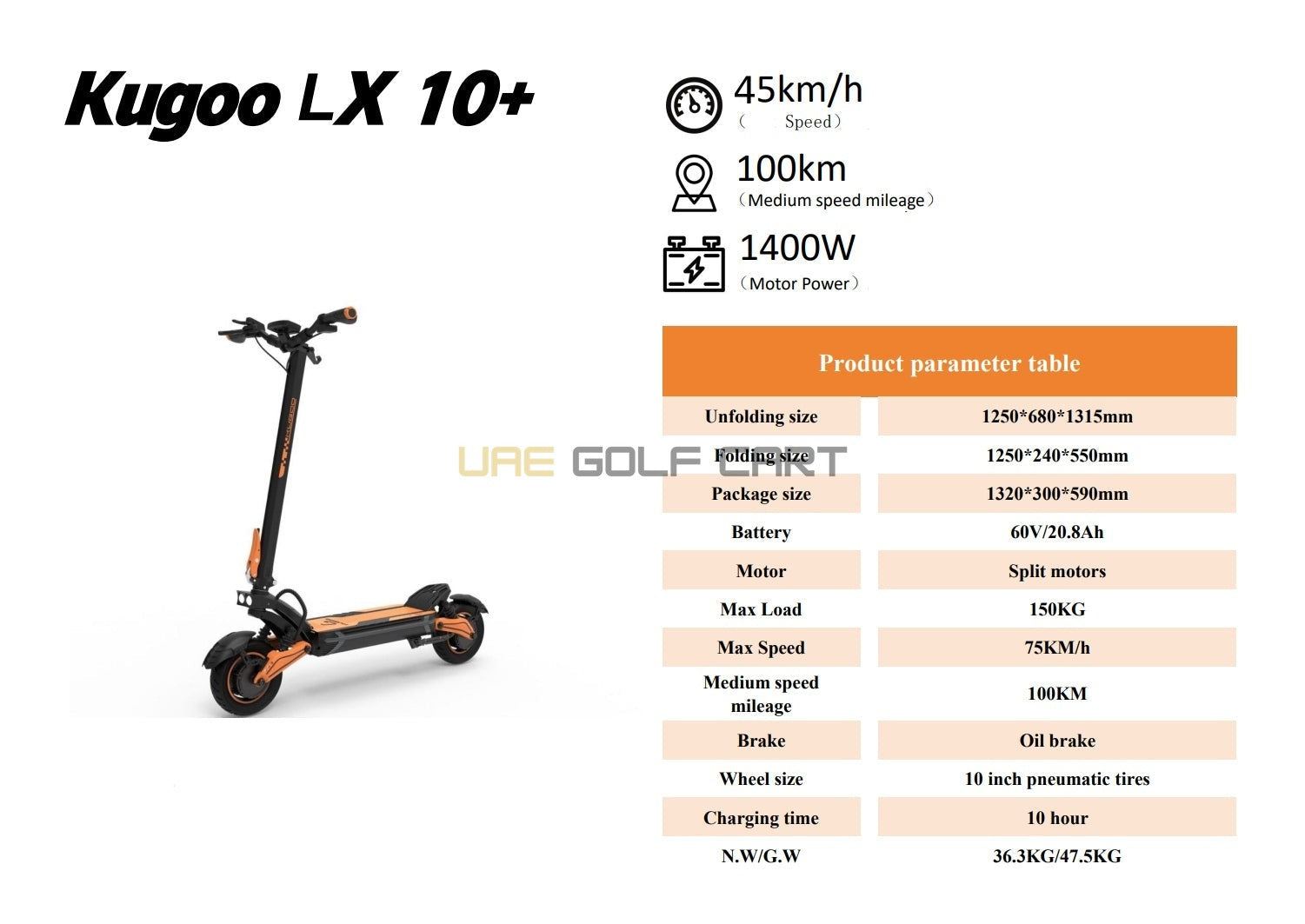 1400W Dual Motor Off-Road Electric Scooter, 75 km/h Top Speed, 100 km Range, Foldable, 150 kg Load - Foldable Electric Scooters - Photo 11 | UAE Golf Cart