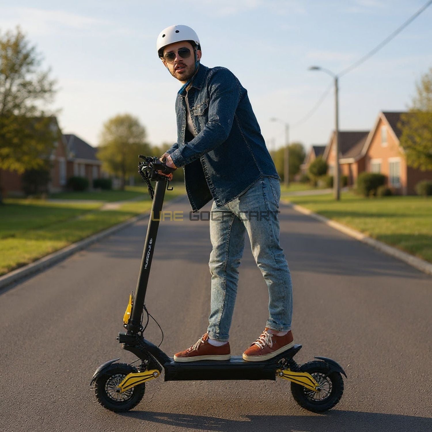 Buy 1400W Dual Motor Off-Road Electric Scooter, 75 km/h Top Speed, 100 km Range, Foldable, 150 kg Load - Foldable Electric Scooters at UAE Golf Cart