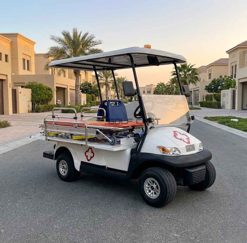 Buy 2 Seater Medical Utility Golf Cart with Patient Stretcher and Siren - Utility Golf Carts - 2 Seater at UAE Golf Cart