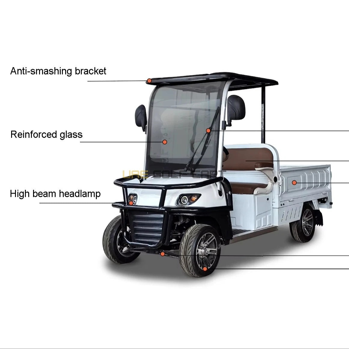 2 Seater Utility Golf Cart with Long Cargo Box and 60V Battery - Utility Golf Carts - 2 Seater - Photo 11 | UAE Golf Cart