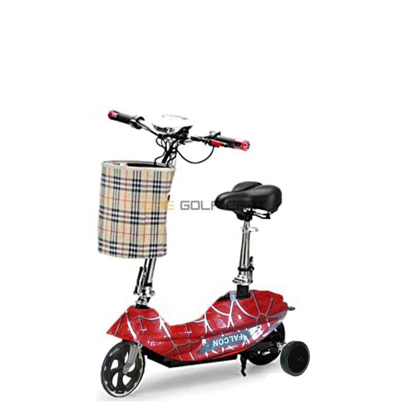 Buy 24V Foldable Electric Scooter for Kids with Seat, Training Wheels and Adjustable Handlebars – 6 inch PU Tyres - Foldable Electric Scooters at UAE Golf Cart