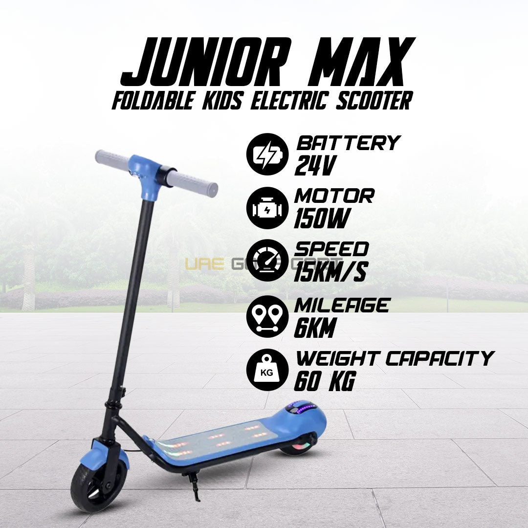 24V Foldable Kids Electric Scooter with LED Lights, Adjustable Handlebar, 150W Motor, 6kg - Foldable Electric Scooters - Photo 4 | UAE Golf Cart
