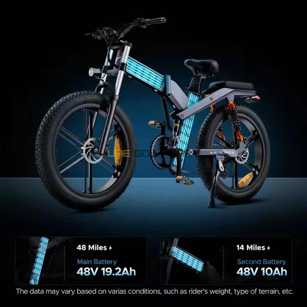 29 Inch Dual Battery Electric Mountain Bike 1200W 150km Range - Electric Bikes | UAE Golf Cart