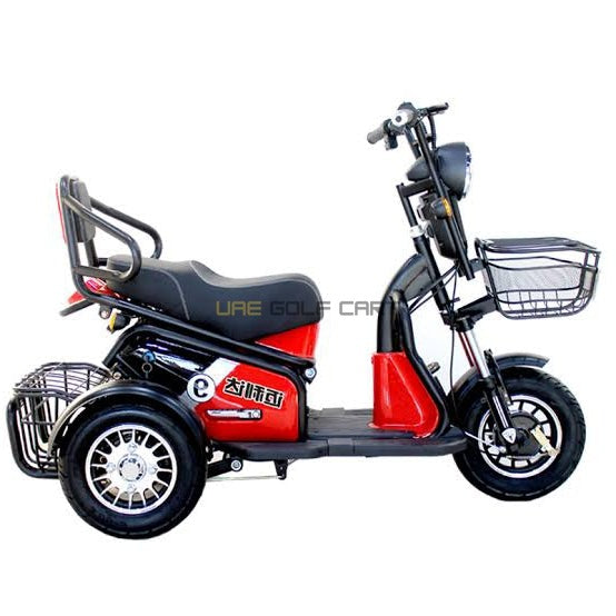 3-Wheel Electric Scooter with Dual Seats and Basket - Electric Motorbikes & Mopeds - Photo 9 | UAE Golf Cart