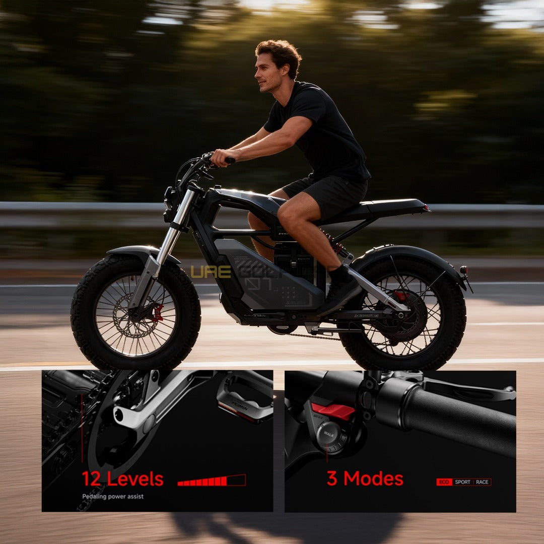 3000W Electric Bike with 1440Wh Battery, 90km Range, 35mph Top Speed, Hydraulic Disc Brakes, Dual Suspension – Off‑Road Use - Electric Bikes - Photo 4 | UAE Golf Cart
