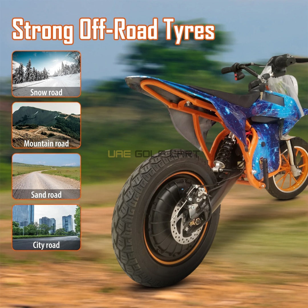 36V 800W Electric Dirt Bike for Kids 7-13 Years, 60 km/h Speed, 70 kg Load, 20-25 km Range - Electric Dirt Bikes - Photo 37 | UAE Golf Cart