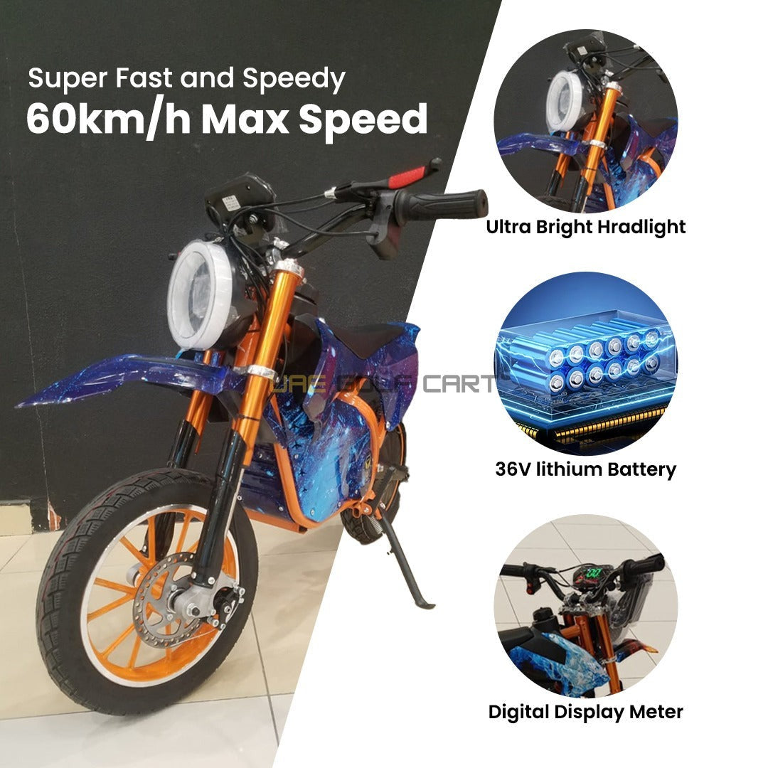 36V 800W Electric Dirt Bike for Kids 7-13 Years, 60 km/h Speed, 70 kg Load, 20-25 km Range - Electric Dirt Bikes - Photo 38 | UAE Golf Cart