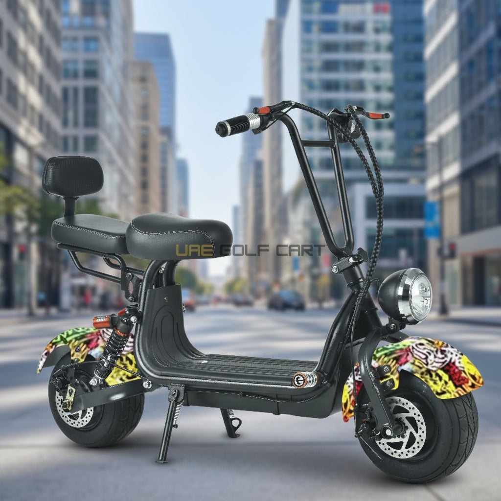48V 1000W Mini Fat Tyre Electric Scooter with Removable Battery and Dual Seat - Electric Motorbikes & Mopeds - Photo 13 | UAE Golf Cart