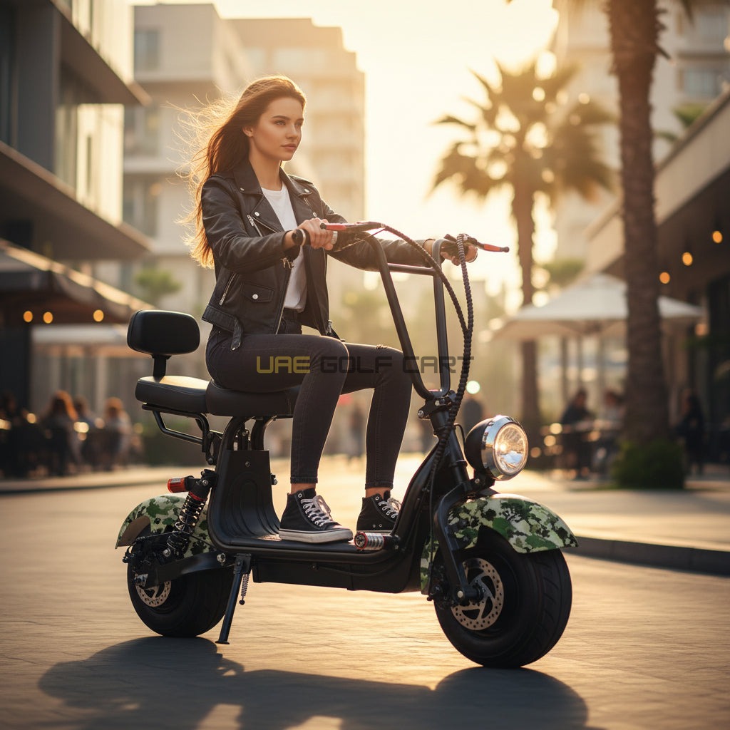 48V 1000W Mini Fat Tyre Electric Scooter with Removable Battery and Dual Seat - Electric Motorbikes & Mopeds - Photo 4 | UAE Golf Cart