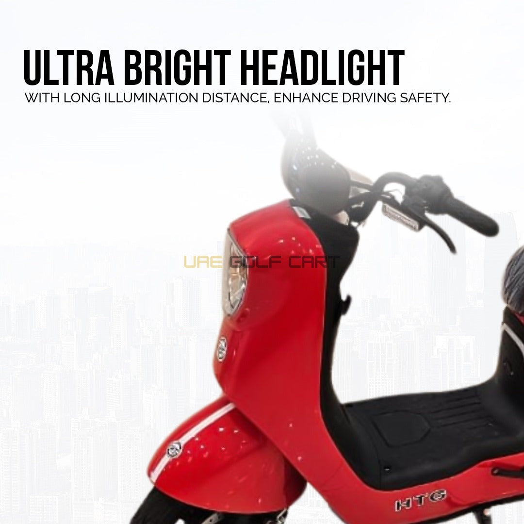 Buy 48V 1200W Adult Electric Moped Scooter 14" Wheels 35-55 km/h Speed 100kg Load - Electric Motorbikes & Mopeds at UAE Golf Cart