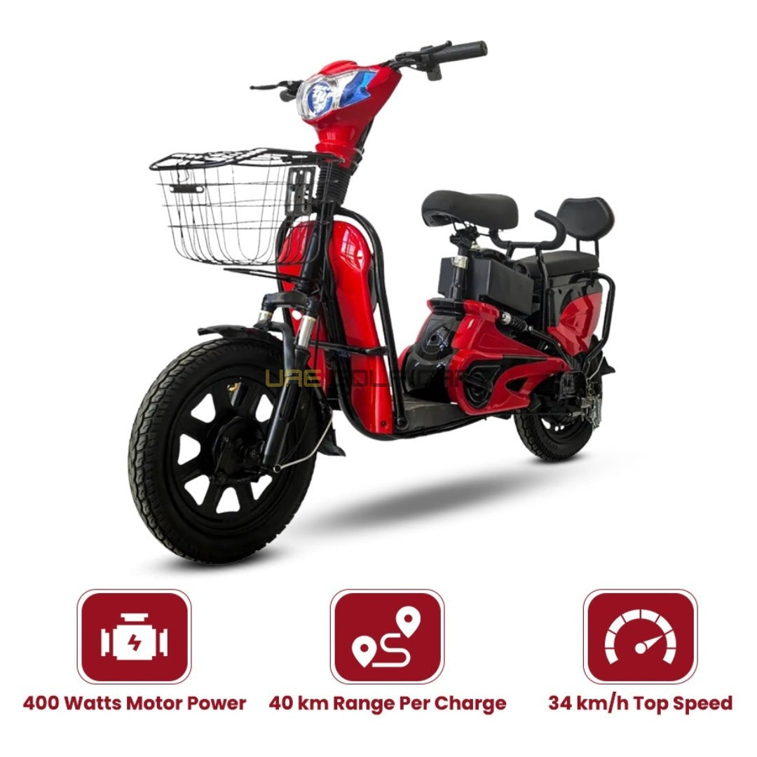 48V 12Ah Lead Acid Electric Scooter with Seat, 400W Motor, 16" Tires, Removable Battery, 32 km/h Top Speed, 40 km Range - Electric Bikes - Photo 4 | UAE Golf Cart