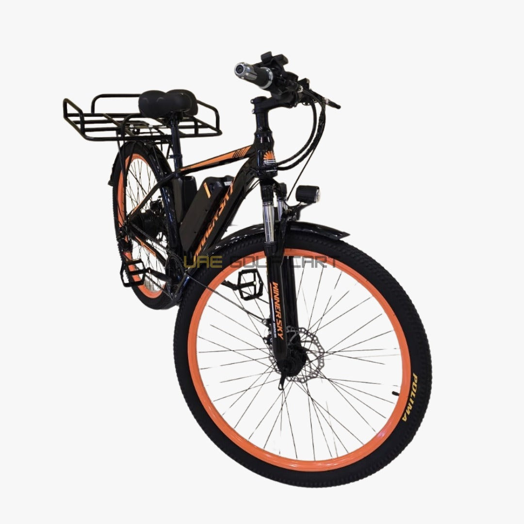 48V 13Ah Electric Bike with Removable Battery, Front LED, Rear Carrier, Advanced Suspension and 27.5" Tires - Electric Bikes | UAE Golf Cart