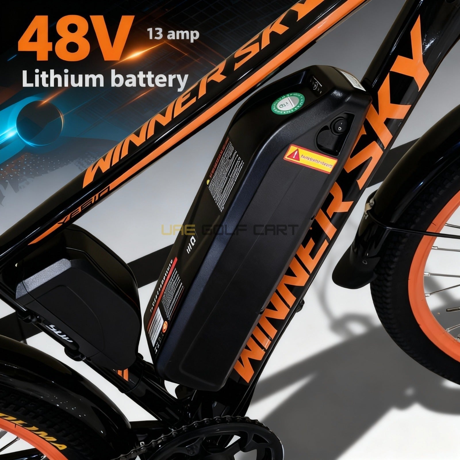 48V 13Ah Electric Bike with Removable Battery, Front LED, Rear Carrier, Advanced Suspension and 27.5" Tires - Electric Bikes - Photo 5 | UAE Golf Cart