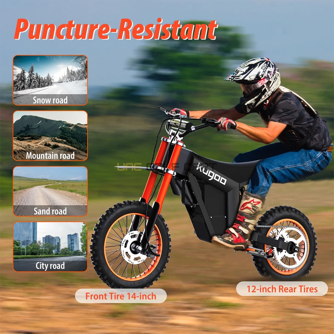 48V 1500W Electric Dirt Bike with 21Ah Battery, Hydraulic Suspension, 14" Front Tire, 12" Rear Tire, 45‑55 km/h Top Speed - Electric Dirt Bikes - Photo 26 | UAE Golf Cart