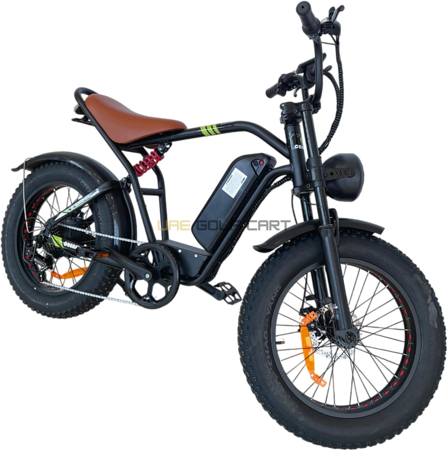 48V 15Ah Electric Mountain Bike with 1000W Motor, 60 Speed, Dual Suspension, 26x4.0 Tires, Disc Brakes - Off Road - Electric Bikes - Close Up | UAE Golf Cart