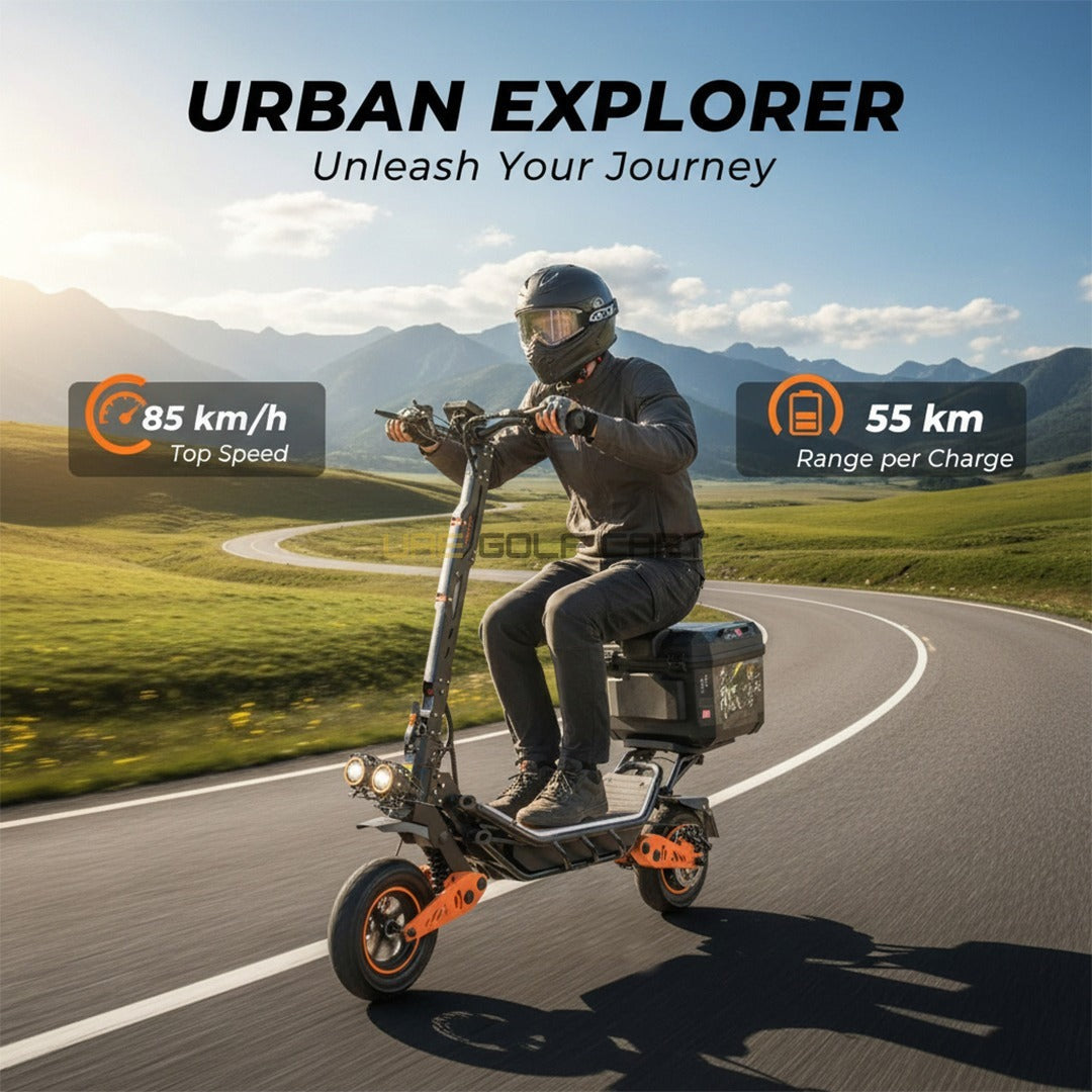 48V 18.2Ah 1200W Foldable Electric Scooter 85 km/h, 150 kg Load, 55 km Range - Foldable Electric Scooters - Photo 7 | UAE Golf Cart