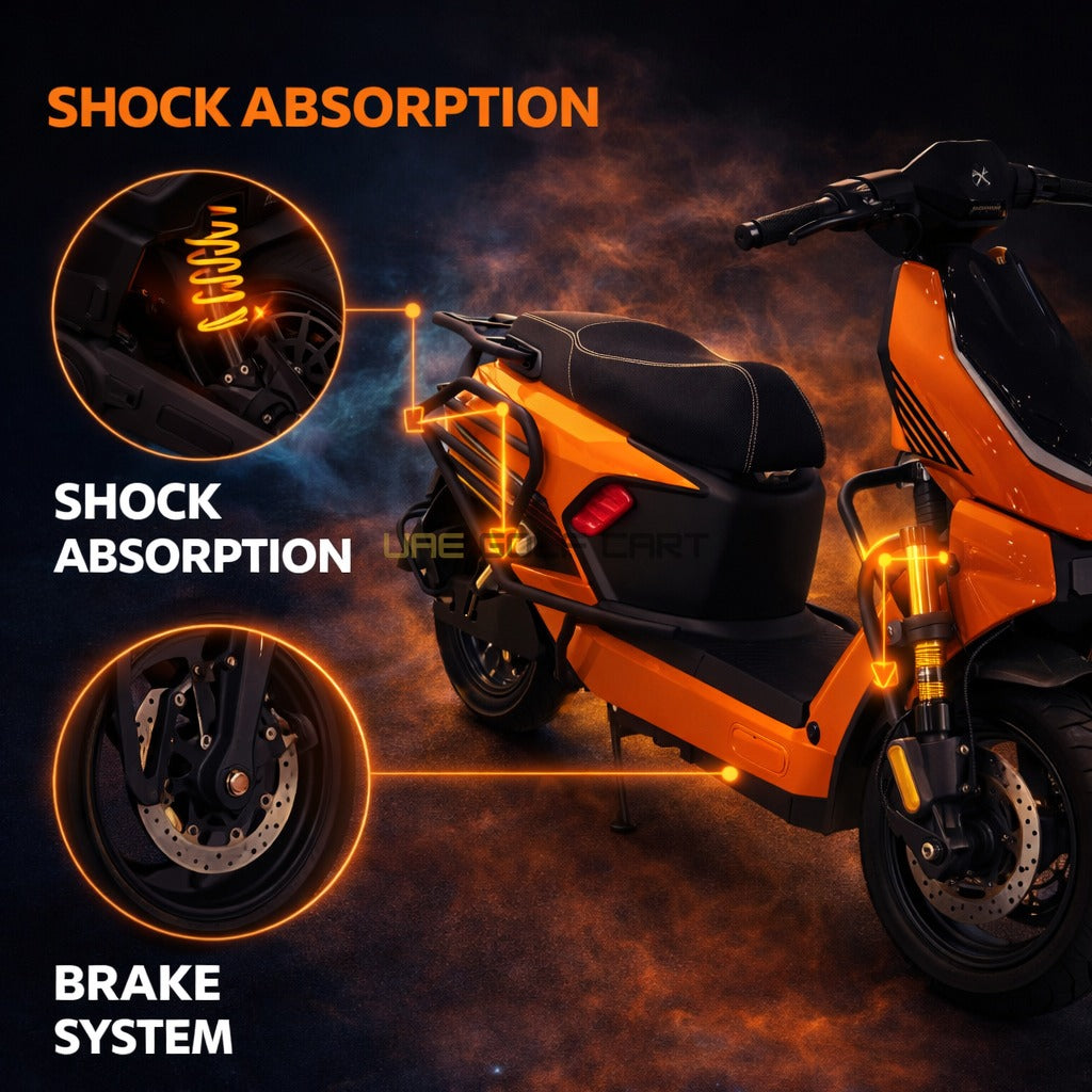 48V 2000W Electric Scooter with Dual Seat and 60 km/h Top Speed - Electric Motorbikes & Mopeds - Photo 10 | UAE Golf Cart