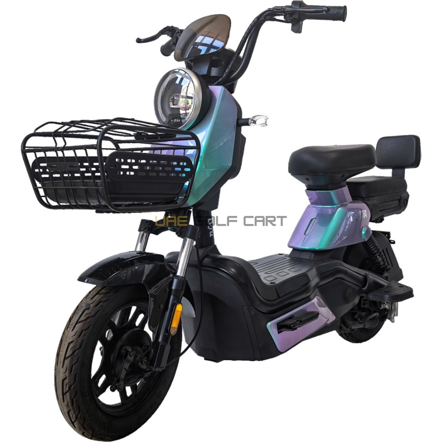 Buy 48V 20Ah 500W Electric Bike with Seat, 40 km/h Speed, 45 km Range, 100 kg Load, 14" Tires - Off-road Grocery Scooter - Electric Grocery Bike at UAE Golf Cart