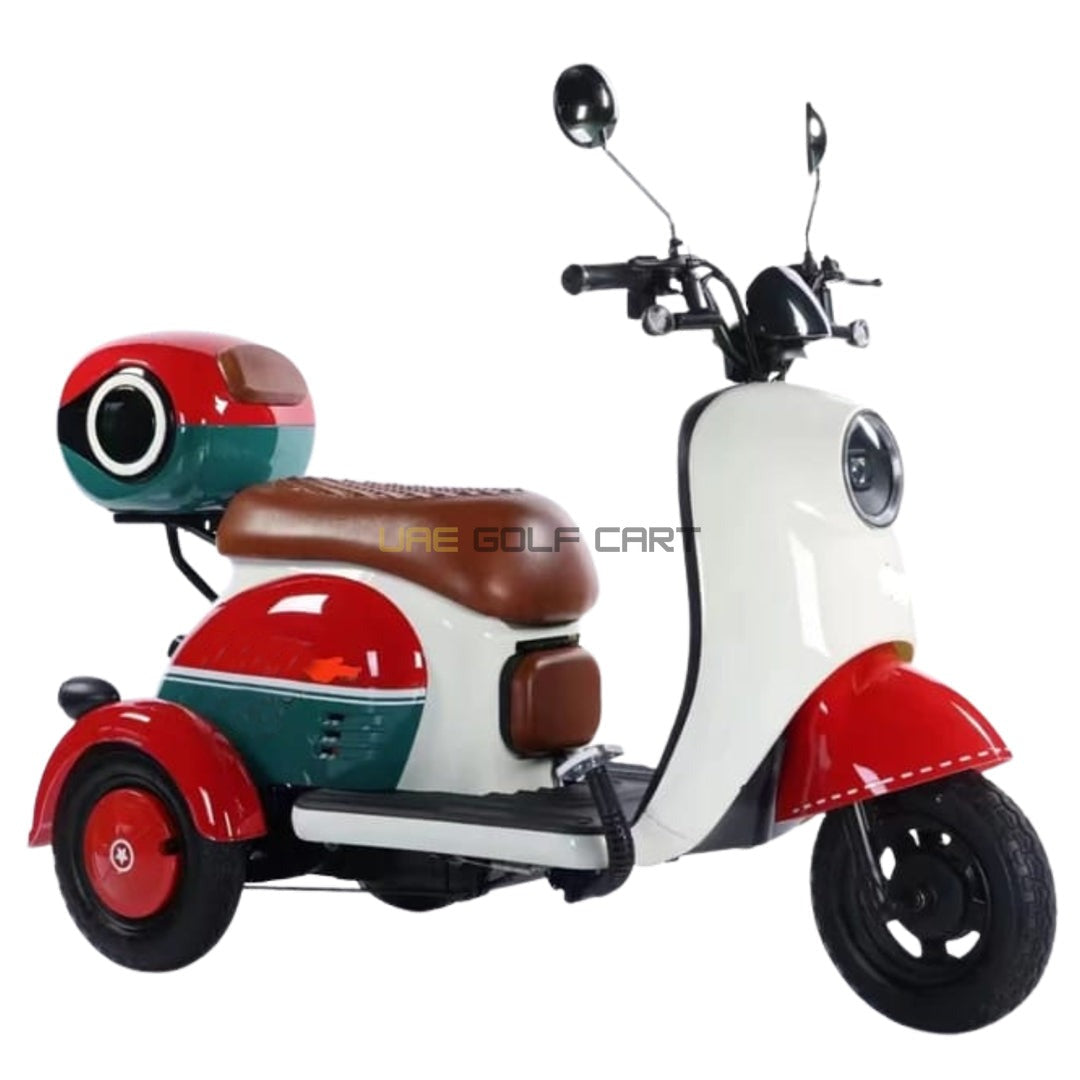 Buy 48V 20Ah Electric Parent Child Trike Scooter - 3 Seats, 30km/h Top Speed, 35km Range, 20inch Wheels, 150kg Load - Electric Motorbikes & Mopeds at UAE Golf Cart