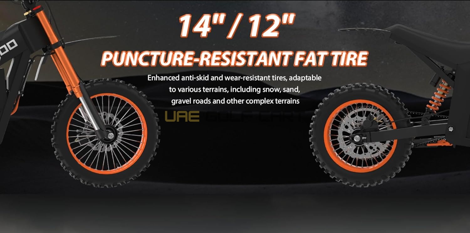 48V 21Ah Electric Dirt Bike with 1500W Motor, 45-55 km/h Speed, 120kg Load, 14" Front Tire - Electric Motorbikes & Mopeds - Photo 31 | UAE Golf Cart