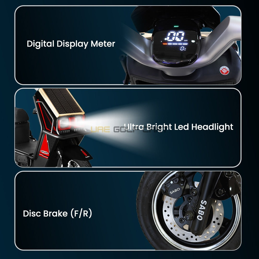 48V 2500W Hybrid Solar Electric Motorbike - 90-100 km Range, 70 km/h Top Speed, 20Ah Lead Acid Battery - Electric Motorbikes & Mopeds - Photo 23 | UAE Golf Cart