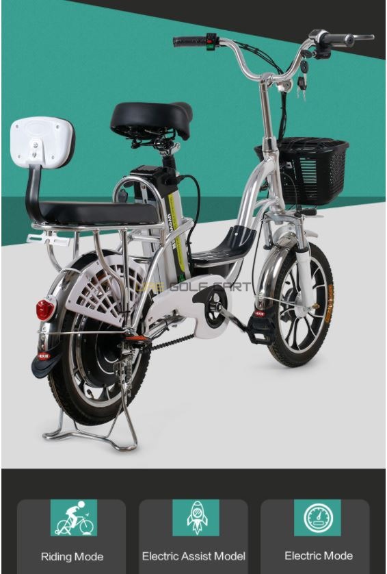48V 350W Foldable Aluminum Alloy Electric Bike with Pedal Assist 20" Wheels - Electric Grocery Bike - Photo 4 | UAE Golf Cart