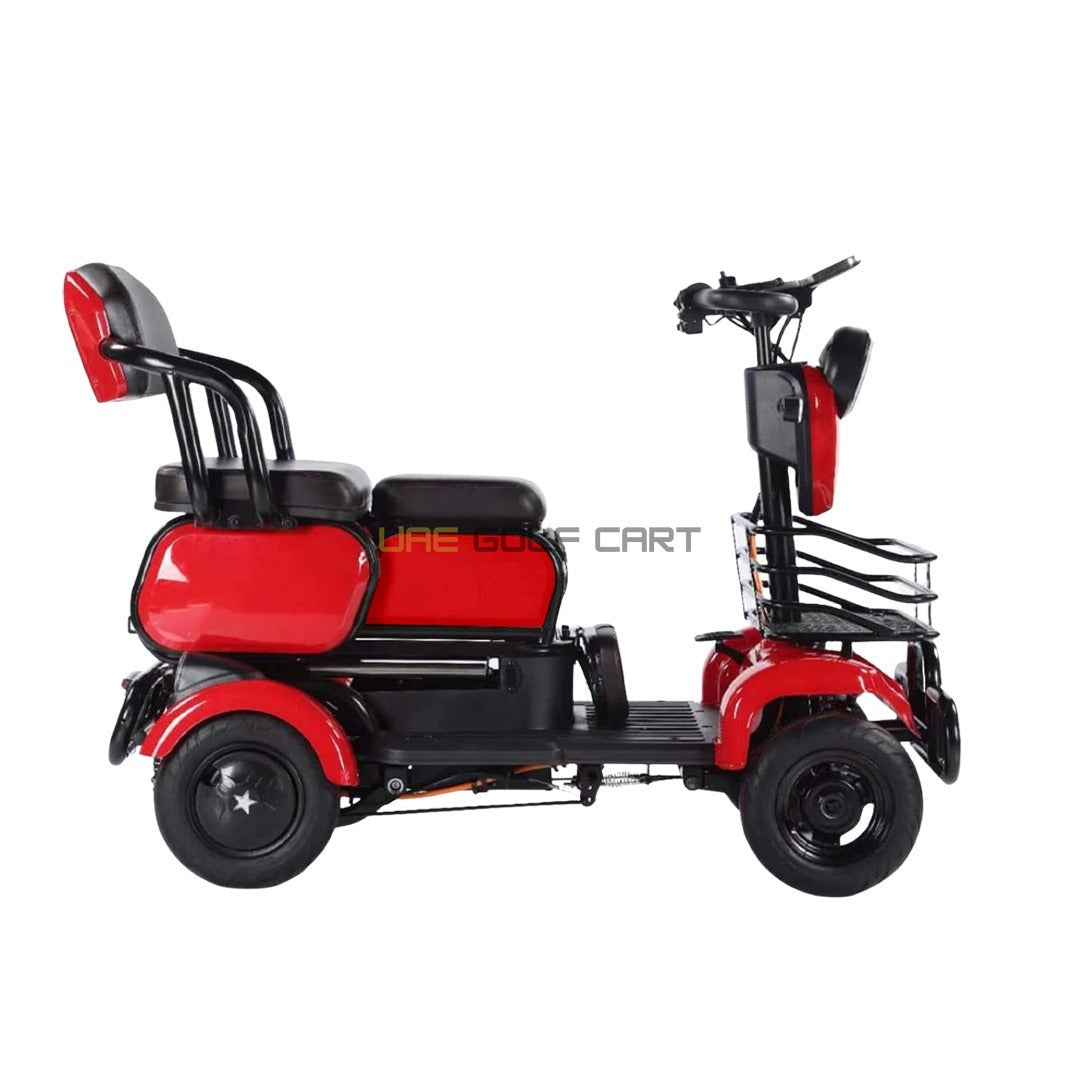 48V 4-Wheel Electric Scooter with Sliding Seats for 3 Passengers, 600W Motor, 30km Range - Electric Motorbikes & Mopeds - Close Up | UAE Golf Cart