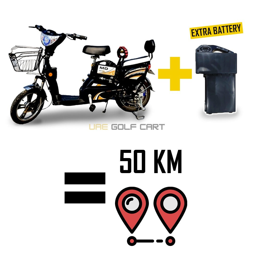 48V 400W Electric Scooter with Pedal and Extra Battery - 25-30 km/h, 20-25 km Range, 16" Wheels, 2 Adult Capacity - Electric Grocery Bike - Photo 28 | UAE Golf Cart