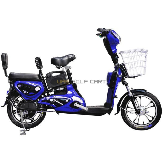 Buy 48V 400W Electric Scooter with Pedal and Extra Battery - 25-30 km/h, 20-25 km Range, 16" Wheels, 2 Adult Capacity - Electric Grocery Bike at UAE Golf Cart