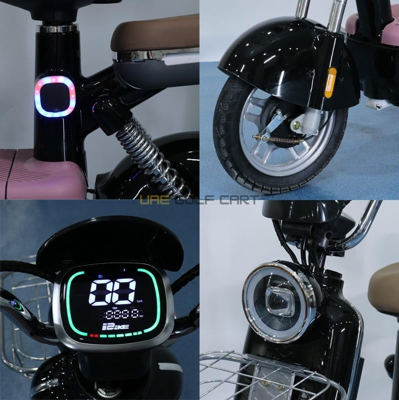 48V 450W Two-Seat Electric Pedal Scooter with Basket - Electric Bikes - Photo 35 | UAE Golf Cart