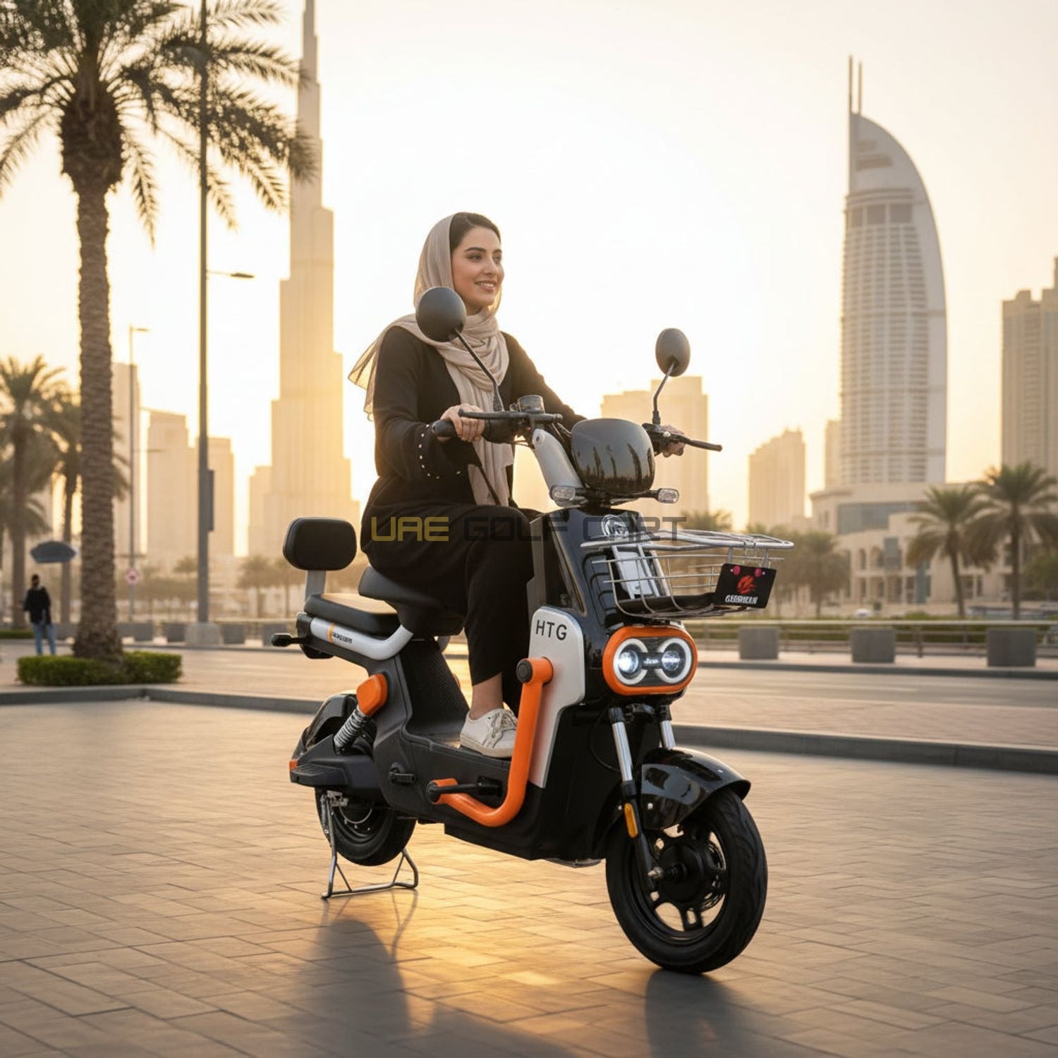 Buy 48V 500W 2-Seat Electric Scooter with Removable Battery, 14" Tires, 40 km/h Max Speed - Electric Grocery Bike at UAE Golf Cart