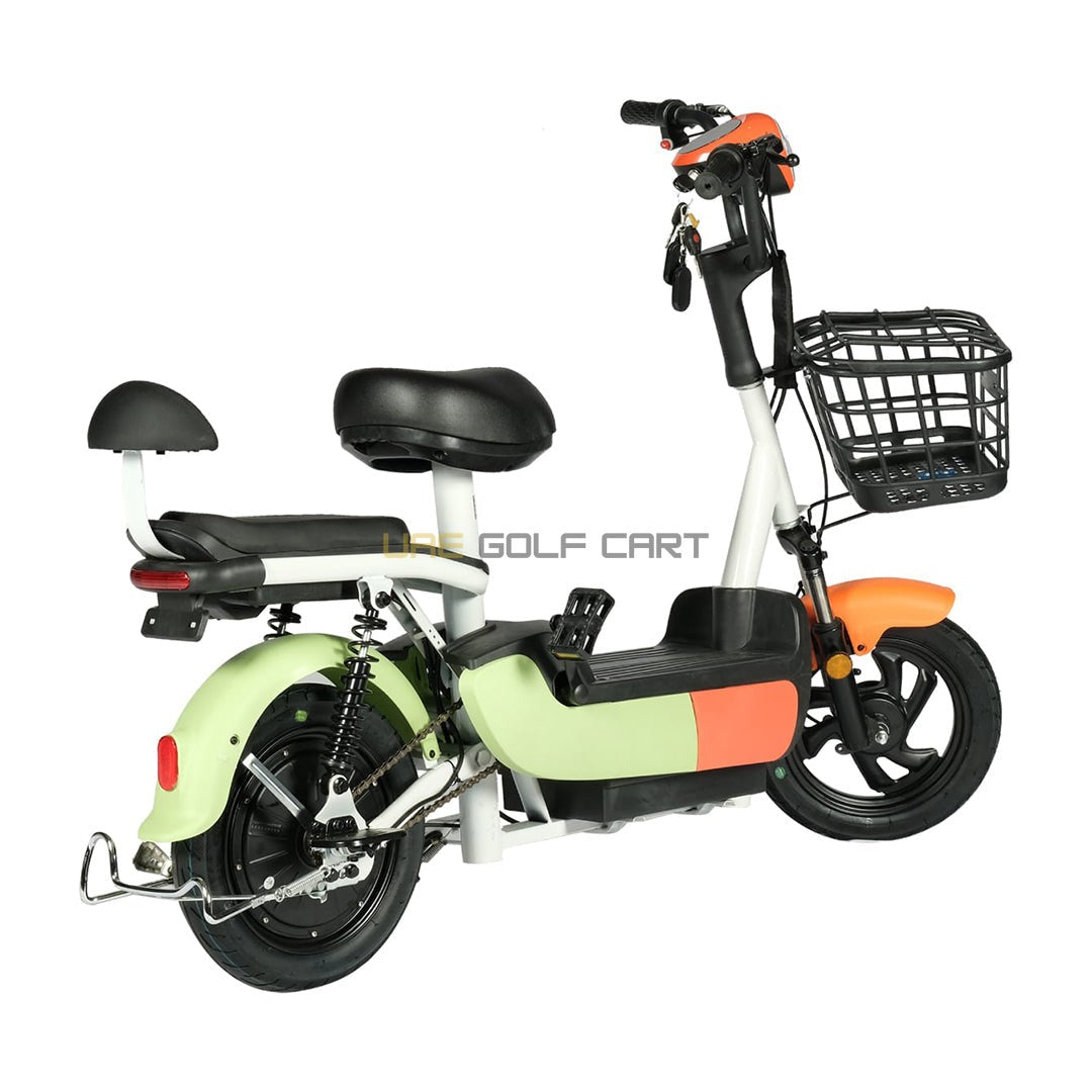 48V 500W Electric Scooter with Pedal Assist, 14-inch Tires, Dual Seats, 200kg Load, 25km Range - Electric Grocery Bike | UAE Golf Cart