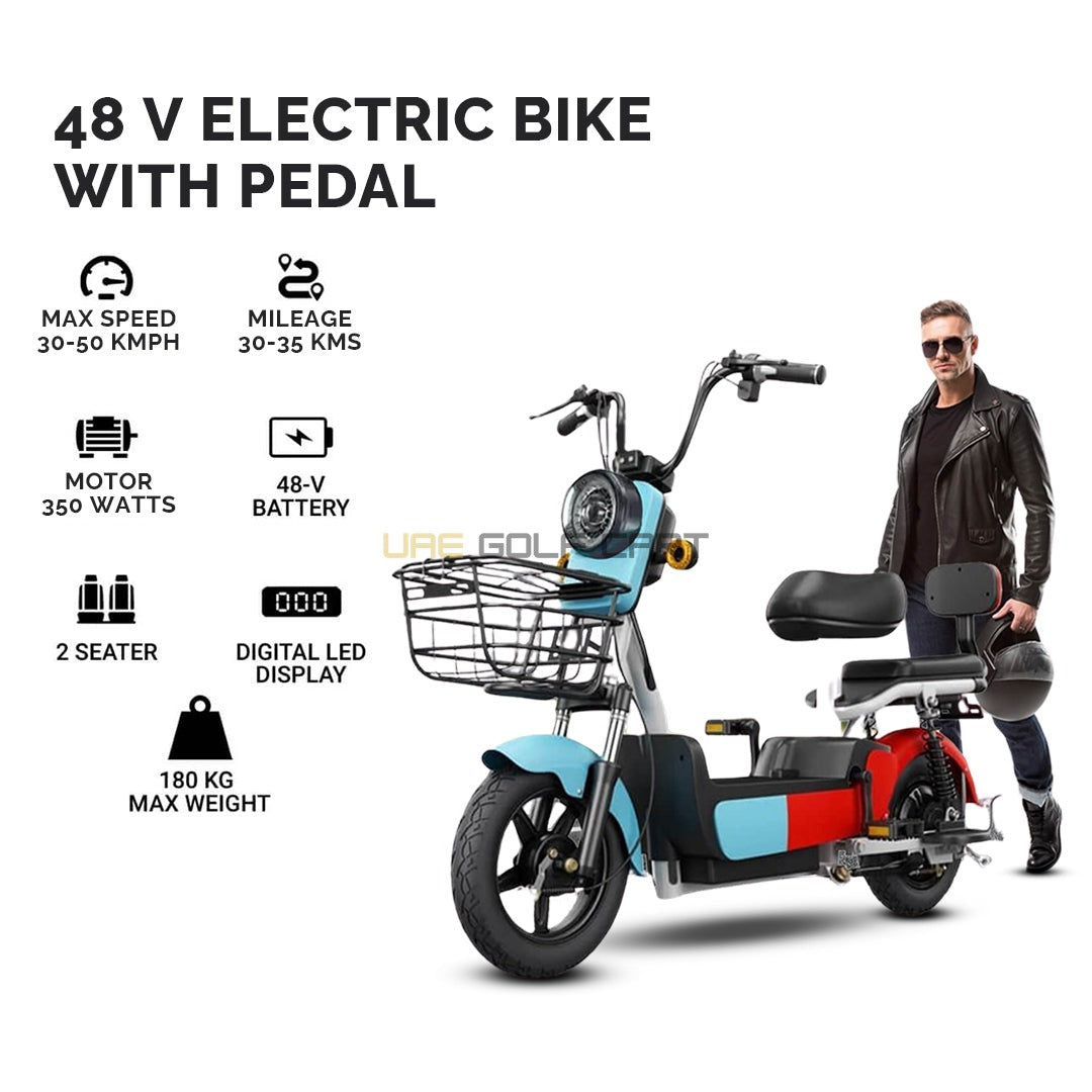 48V 500W Electric Scooter with Pedal Assist, 14-inch Tires, Dual Seats, 200kg Load, 25km Range - Electric Grocery Bike - Photo 31 | UAE Golf Cart