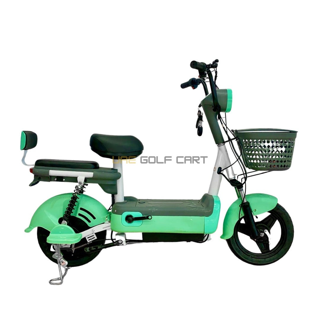 Buy 48V 500W Electric Scooter with Pedal Assist, 14-inch Tires, Dual Seats, 200kg Load, 25km Range - Electric Grocery Bike at UAE Golf Cart