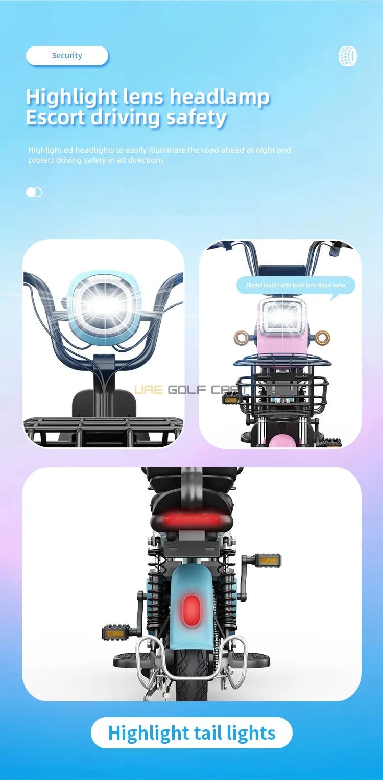 48V 500W Electric Scooter with Pedal Assist, 2 Seats, 14 Inch Tires - Electric Motorbikes & Mopeds - Photo 34 | UAE Golf Cart