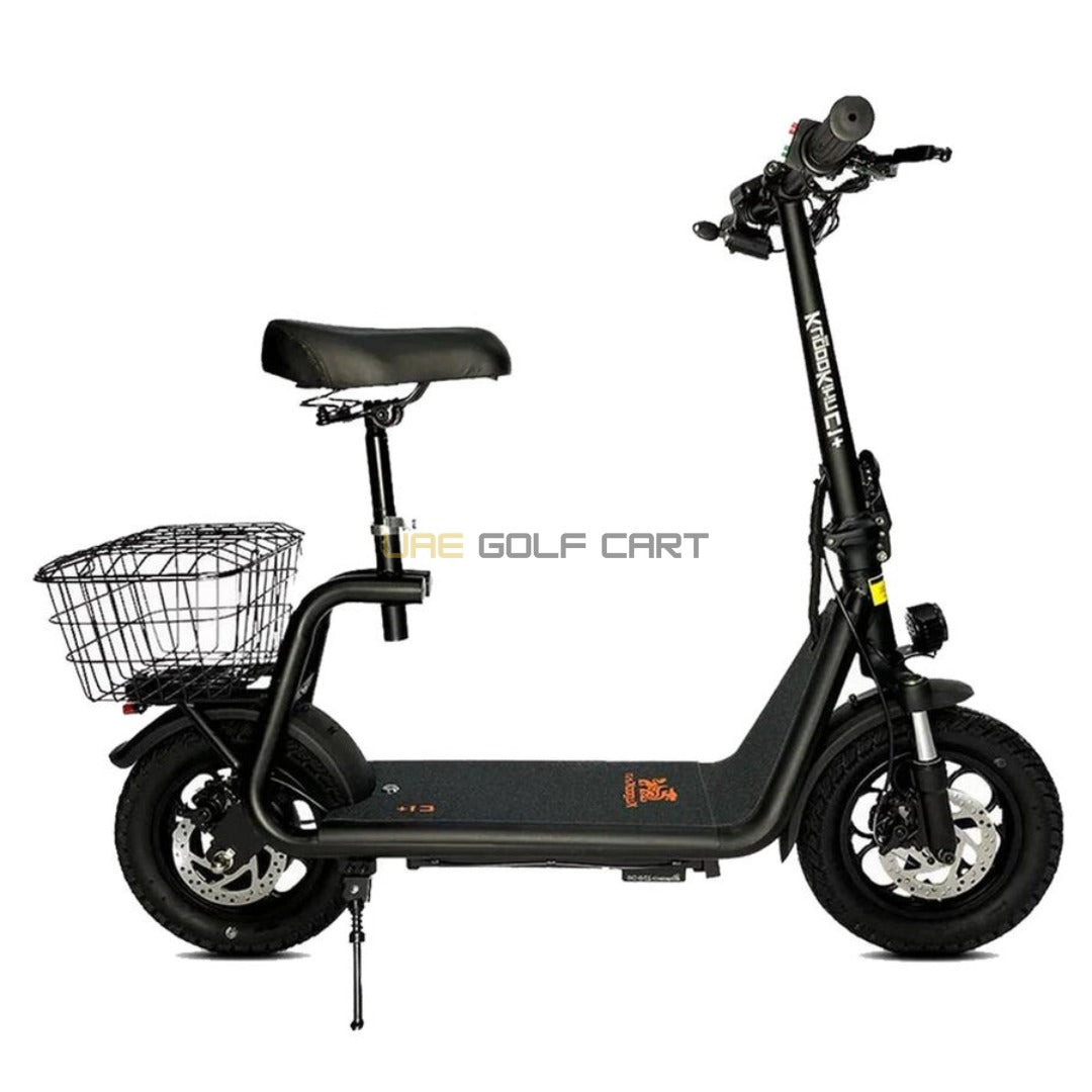 48V 500W Folding Electric Scooter with Seat, Basket, 12‑inch Inflatable Wheels and Hydraulic Shock Absorbers - Foldable Electric Scooters - Photo 6 | UAE Golf Cart
