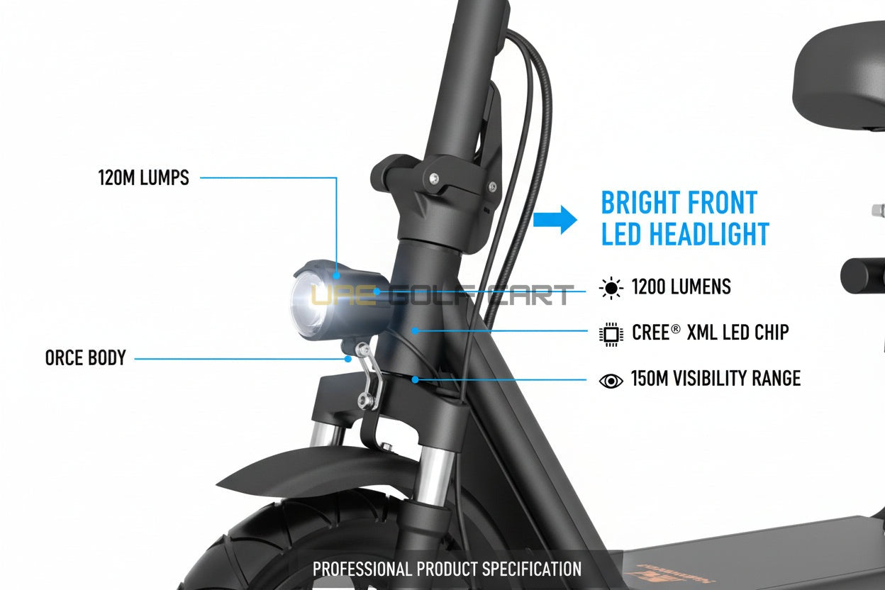 48V 500W Folding Electric Scooter with Seat, Basket, 12‑inch Inflatable Wheels and Hydraulic Shock Absorbers - Foldable Electric Scooters - Photo 10 | UAE Golf Cart