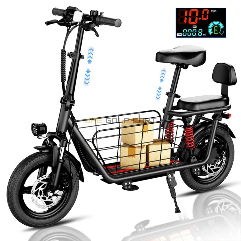 Buy 48V Electric Scooter with Dual Seats, Basket, 500W Hub Motor, 22 MPH, 25 Mile Range - Electric Bikes at UAE Golf Cart