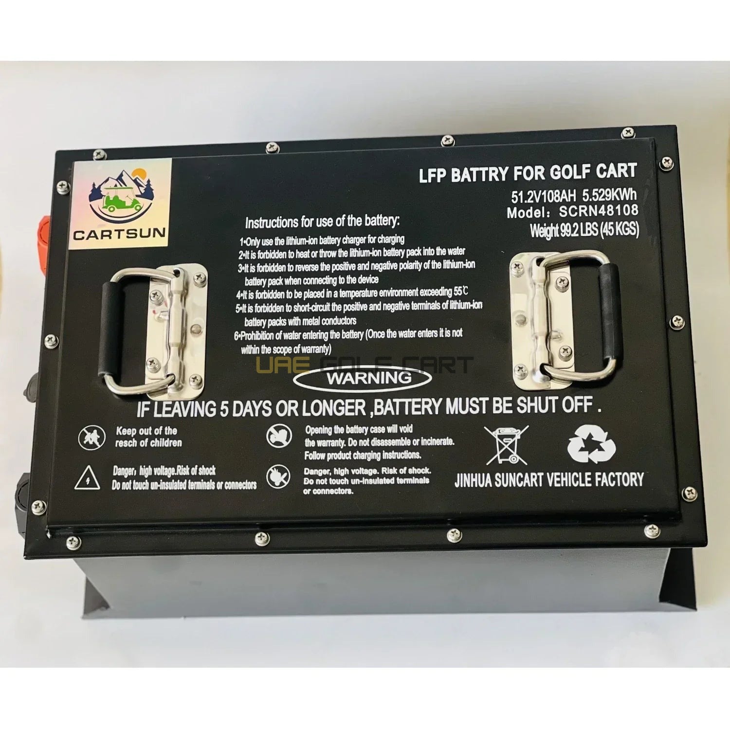 48V Lithium Golf Cart Battery 105AH with Fast Charger and BMS