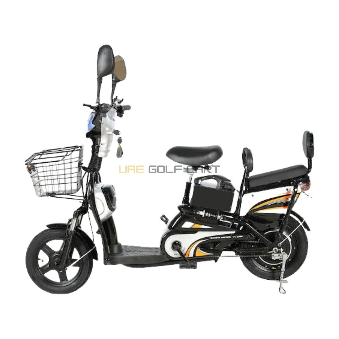 500W Electric Bike with 48V 12Ah Battery, 14 Inch Tires, Grocery Basket, Pedal Assist - Offroad Recreation - Electric Grocery Bike | UAE Golf Cart