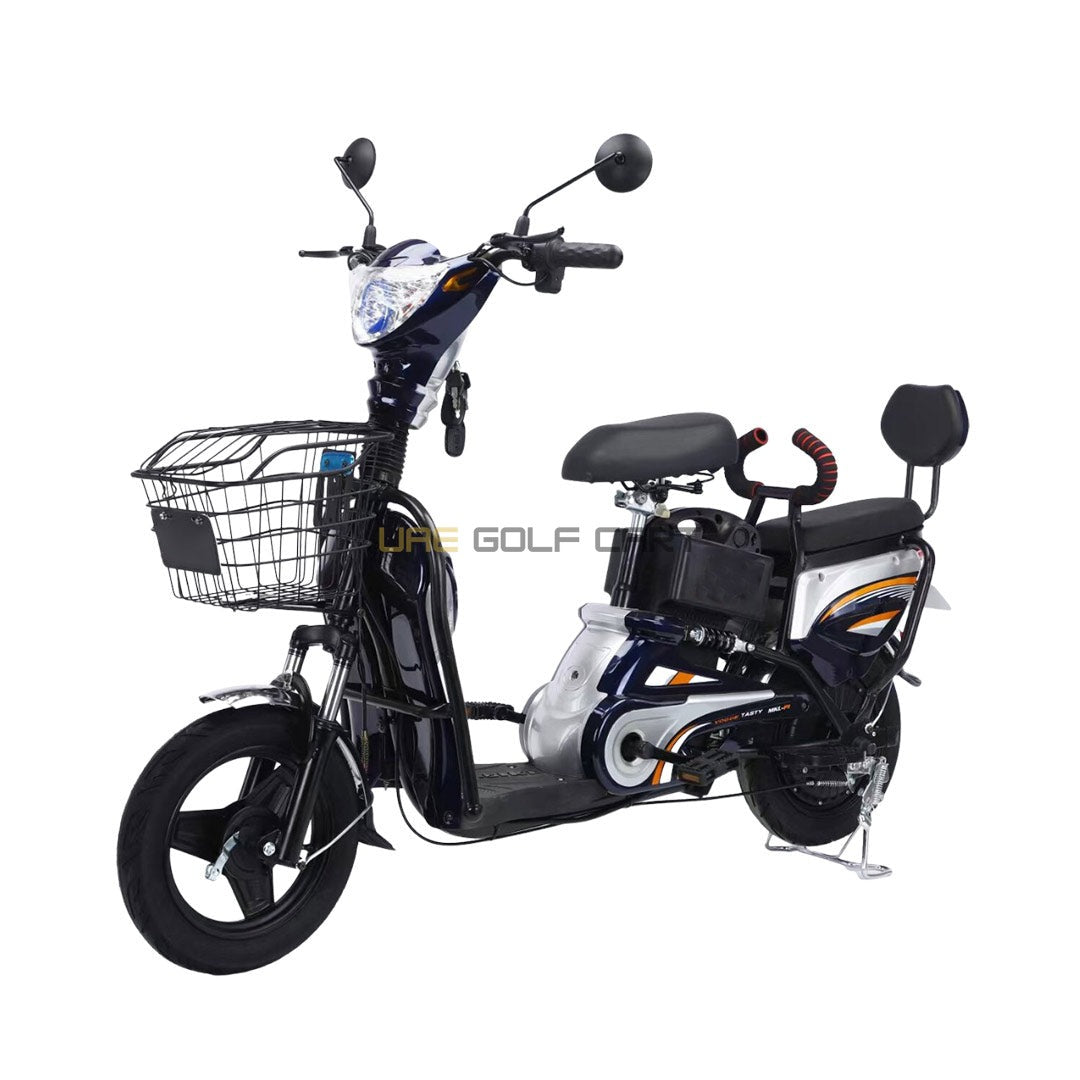 Buy 500W Electric Bike with 48V 12Ah Battery, 14 Inch Tires, Grocery Basket, Pedal Assist - Offroad Recreation - Electric Grocery Bike at UAE Golf Cart