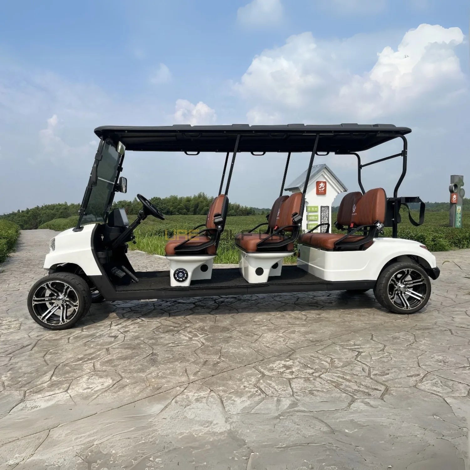 6 Passenger On Road Electric Golf Cart with Lithium Battery and Camera - Normal Golf Carts - 6 Seater - Close Up | UAE Golf Cart