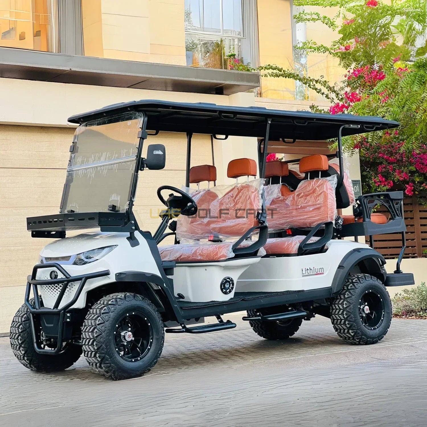6 Seater Off Road Electric Golf Cart with Lithium Battery and Touchscreen - Normal Golf Carts - 4+2 Seater | UAE Golf Cart