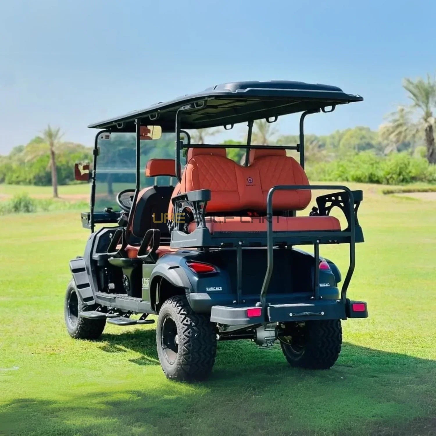 6 Seater Off Road Electric Golf Cart with Lithium Battery and Touchscreen - Normal Golf Carts - 4+2 Seater - Close Up | UAE Golf Cart