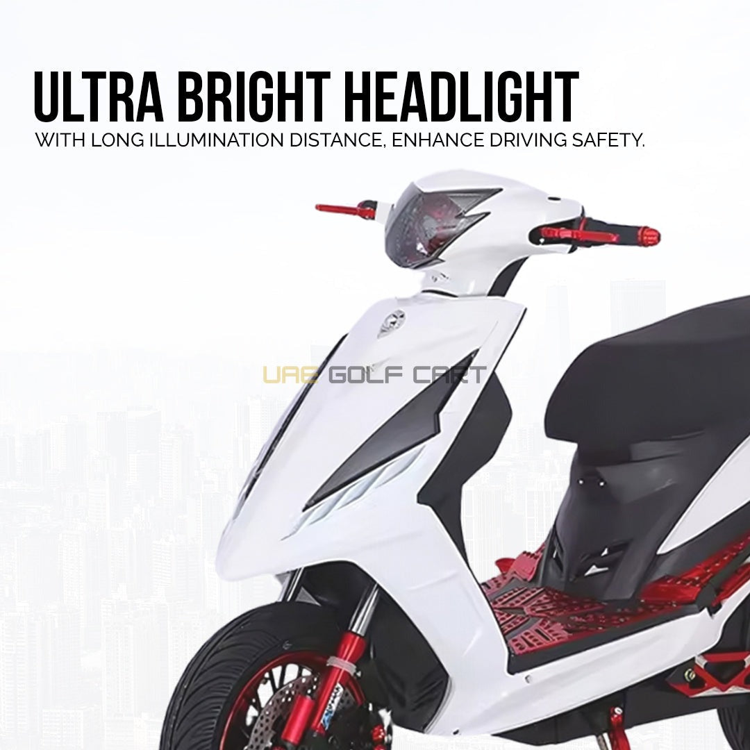 60V 500W 2-Seat Electric Moped with LED Lights, 30-40km Range, 200kg Load Capacity - Electric Grocery Bike - Photo 4 | UAE Golf Cart