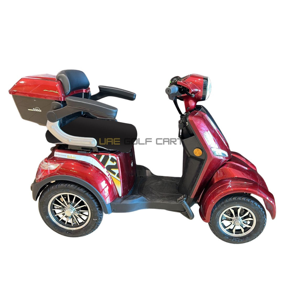 60V 600W 4 Wheel Electric Scooter with Seat, Storage Compartment, LED Light and Reverse Gear - Electric Motorbikes & Mopeds | UAE Golf Cart
