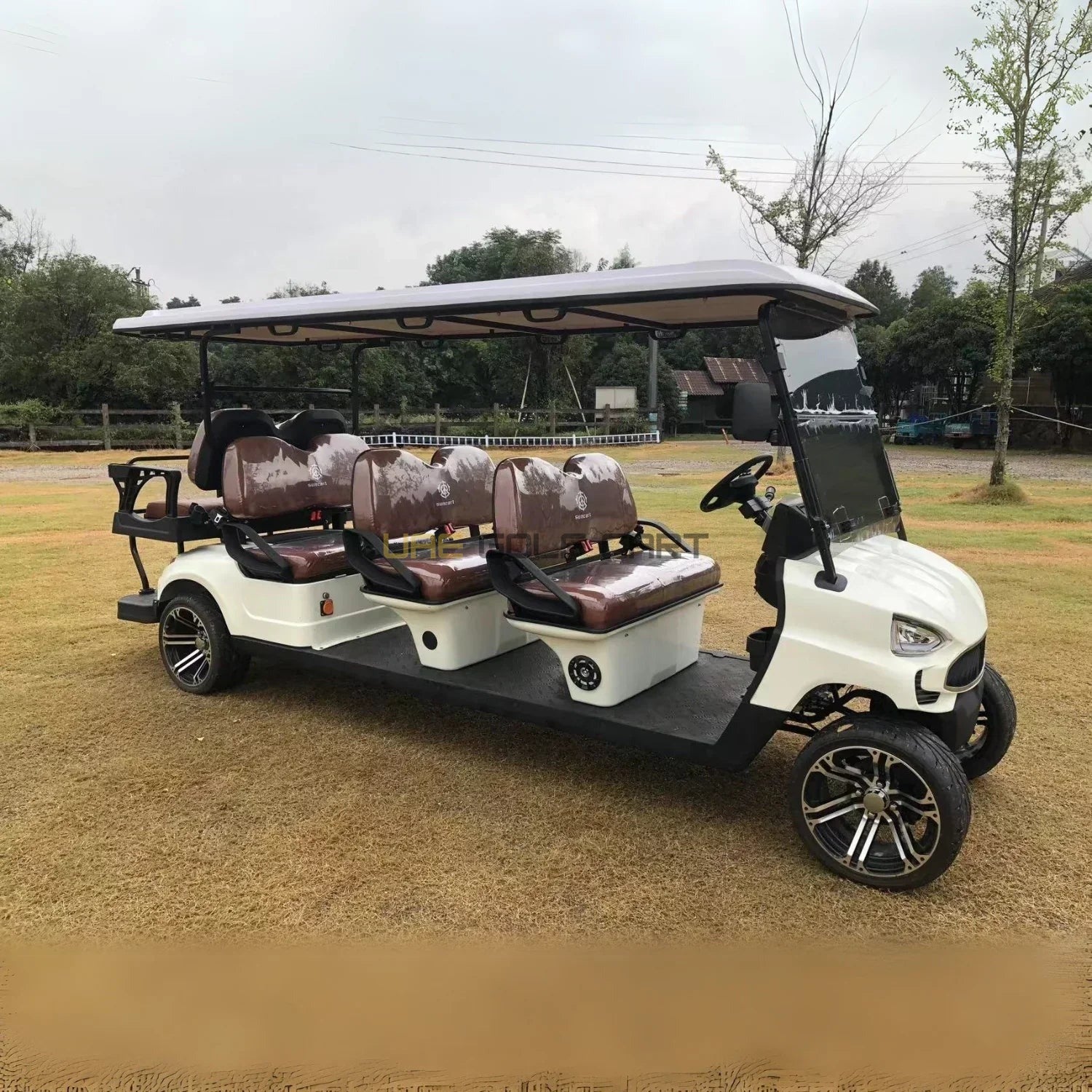 8 Seater On Road Electric Golf Cart with Lithium Battery and Camera Display - Normal Golf Carts - 6+2 Seater | UAE Golf Cart