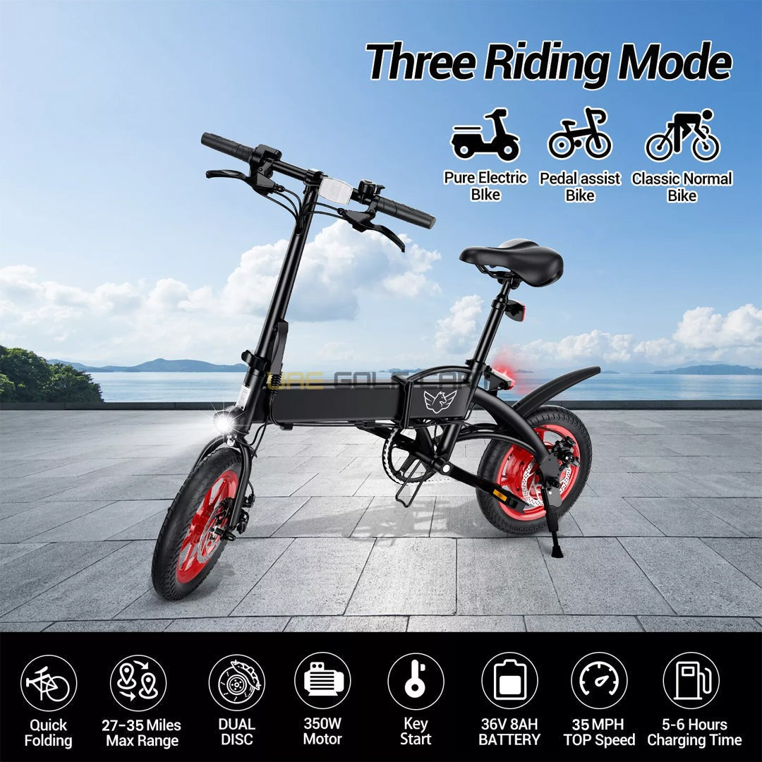Carbon Alloy Foldable Ebike 36V 350W 45 lbs - 35 MPH, 30 Mile Range, 330 kg Load, IP54 Waterproof - Electric Bikes | UAE Golf Cart