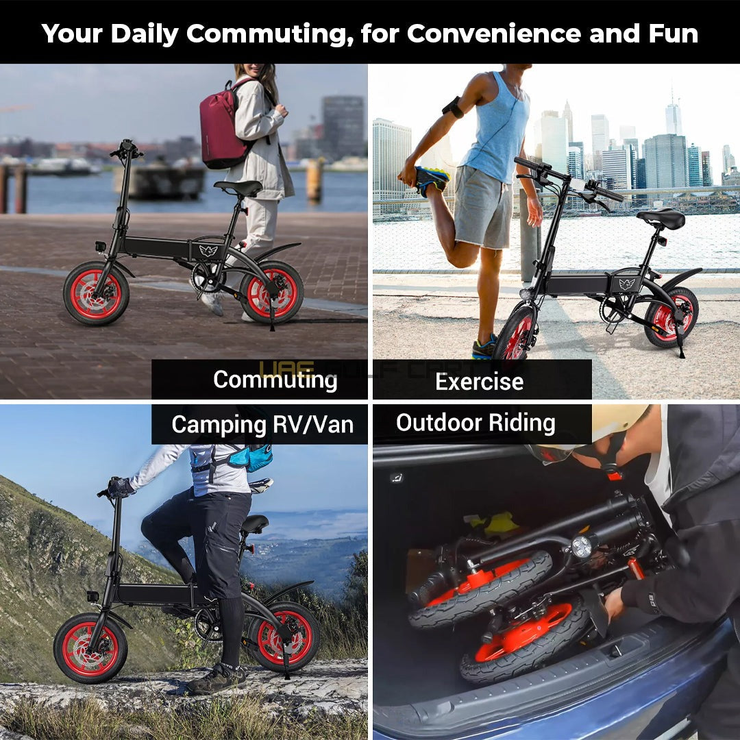 Carbon Alloy Foldable Ebike 36V 350W 45 lbs - 35 MPH, 30 Mile Range, 330 kg Load, IP54 Waterproof - Electric Bikes - Photo 16 | UAE Golf Cart